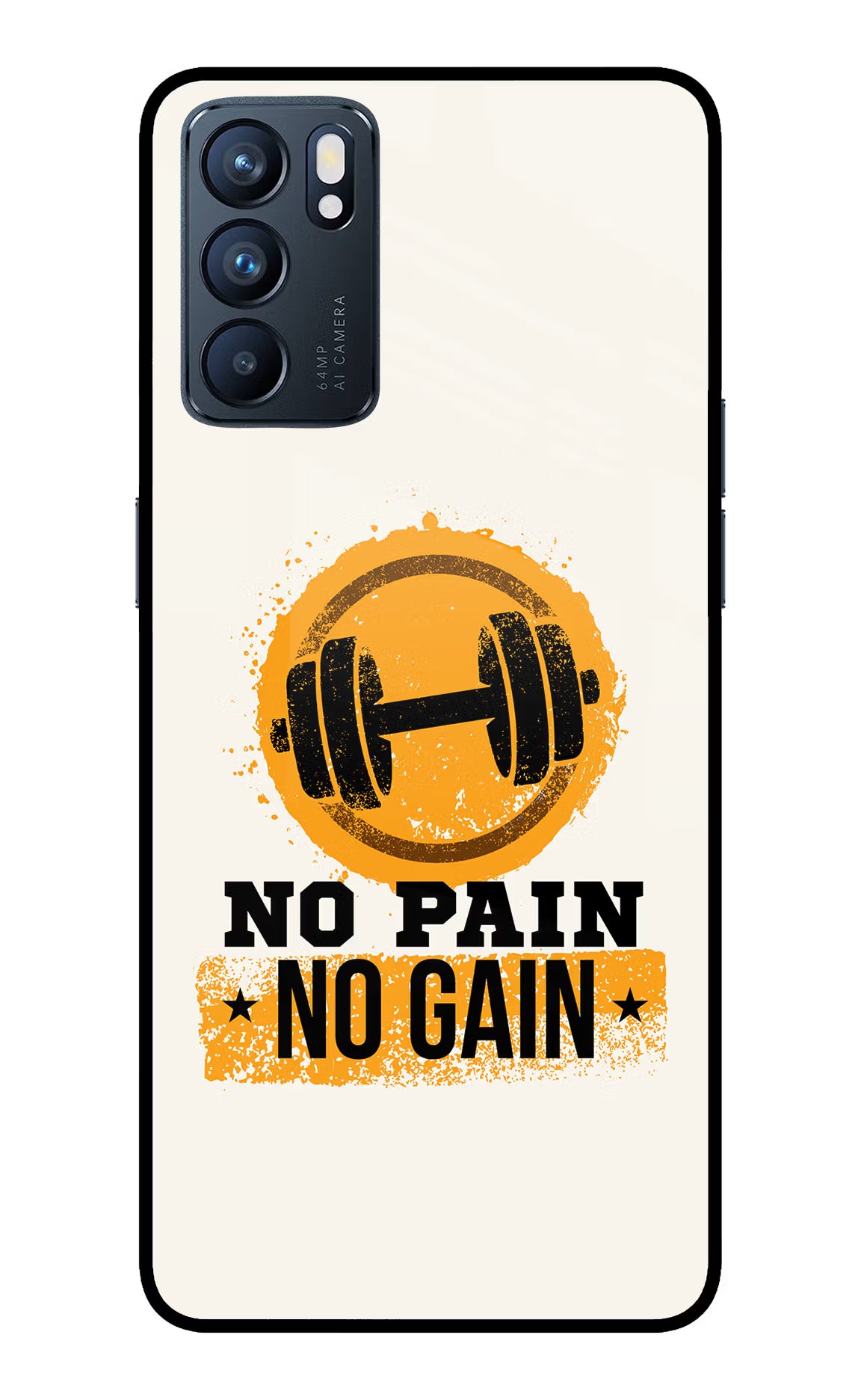 No Pain No Gain Oppo Reno6 5G Glass Case - No Pain No Gain Oppo Reno6 5G Glass Case No Pain No Gain Oppo Reno6 5G Glass Case