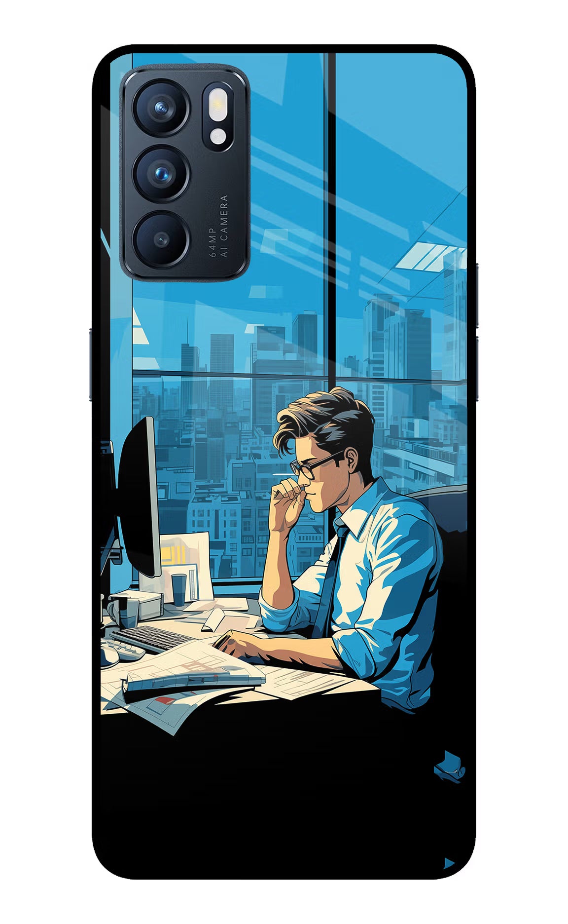 Focused Hustler (AI Generated) Oppo Reno6 5G Glass Case - Focused Hustler (AI Generated) Oppo Reno6 5G Glass Case Focused Hustler (AI Generated) Oppo Reno6 5G Glass Case