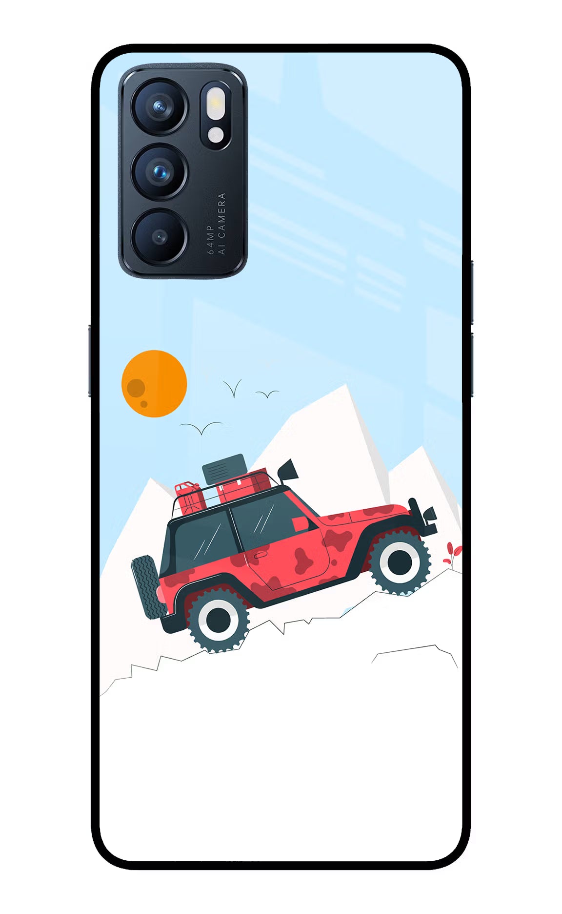 Mountain Trail Beast Oppo Reno6 5G Back Cover - Mountain Trail Beast Oppo Reno6 5G Glass Case Back Cover by Casekaro Mountain Trail Beast Oppo Reno6 5G Glass Case Back Cover by Casekaro