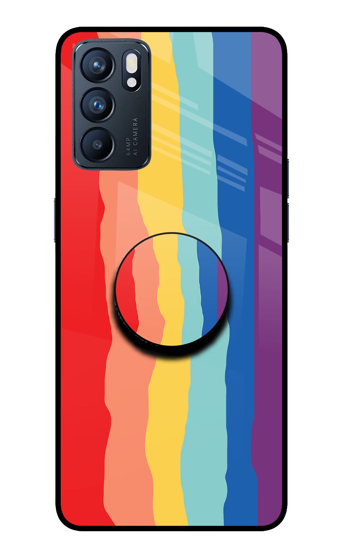 Rainbow Oppo Reno6 5G Pop Case - Rainbow Oppo Reno6 5G Pop Case by Casekaro Rainbow Oppo Reno6 5G Pop Case by Casekaro