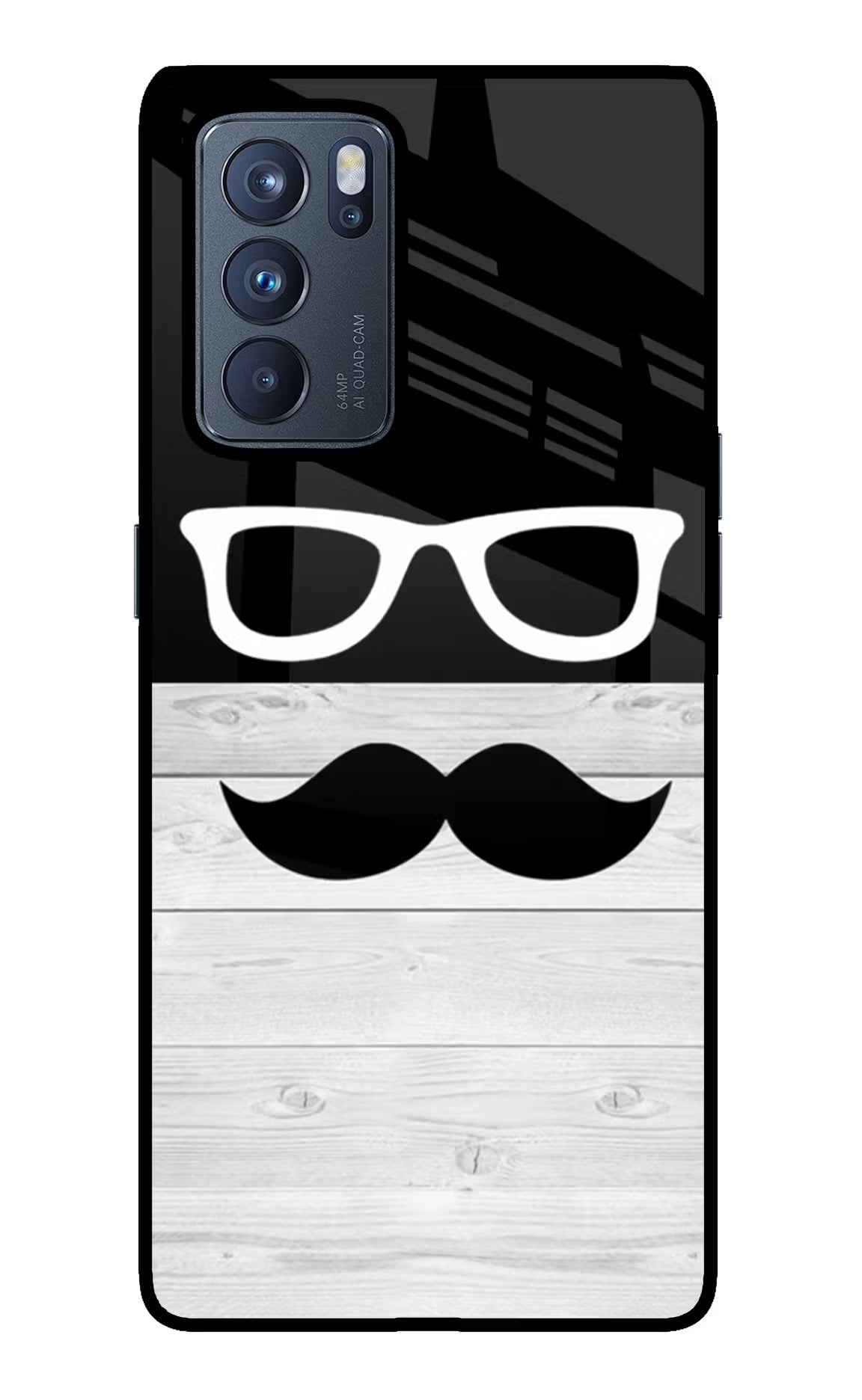 Mustache Oppo Reno6 Pro 5G Back Cover - Mustache Oppo Reno6 Pro 5G Glass Case Back Cover by Casekaro Mustache Oppo Reno6 Pro 5G Glass Case Back Cover by Casekaro