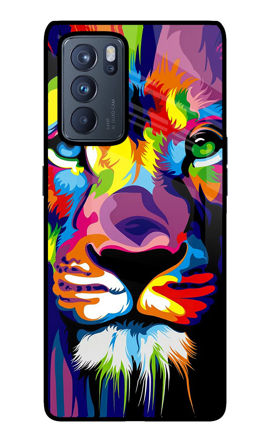 Lion Oppo Reno6 Pro 5G Glass Case - Lion Oppo Reno6 Pro 5G Glass Case Lion Oppo Reno6 Pro 5G Glass Case