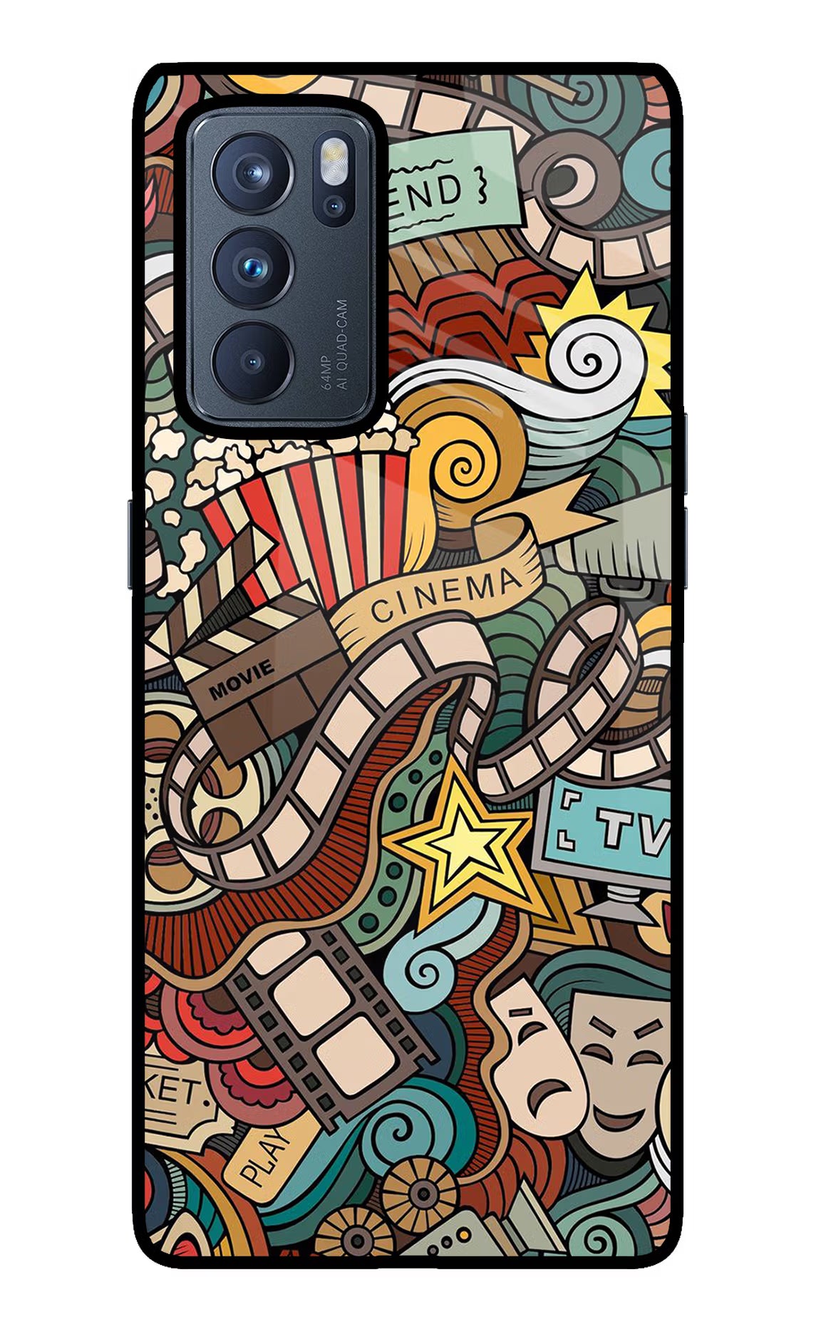 Cinema Abstract Oppo Reno6 Pro 5G Glass Case - Cinema Abstract Oppo Reno6 Pro 5G Glass Case Cinema Abstract Oppo Reno6 Pro 5G Glass Case