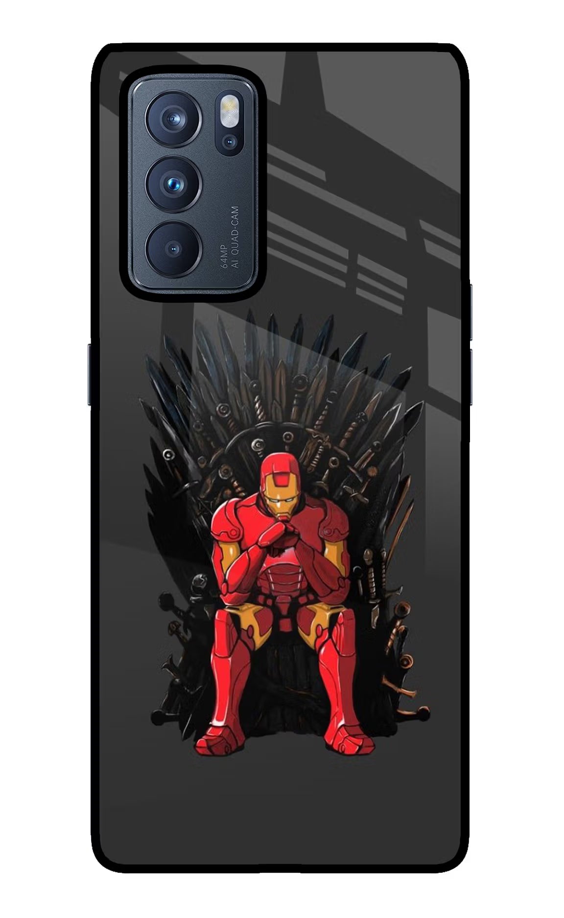 Ironman Throne Oppo Reno6 Pro 5G Glass Case - Ironman Throne Oppo Reno6 Pro 5G Glass Case Ironman Throne Oppo Reno6 Pro 5G Glass Case