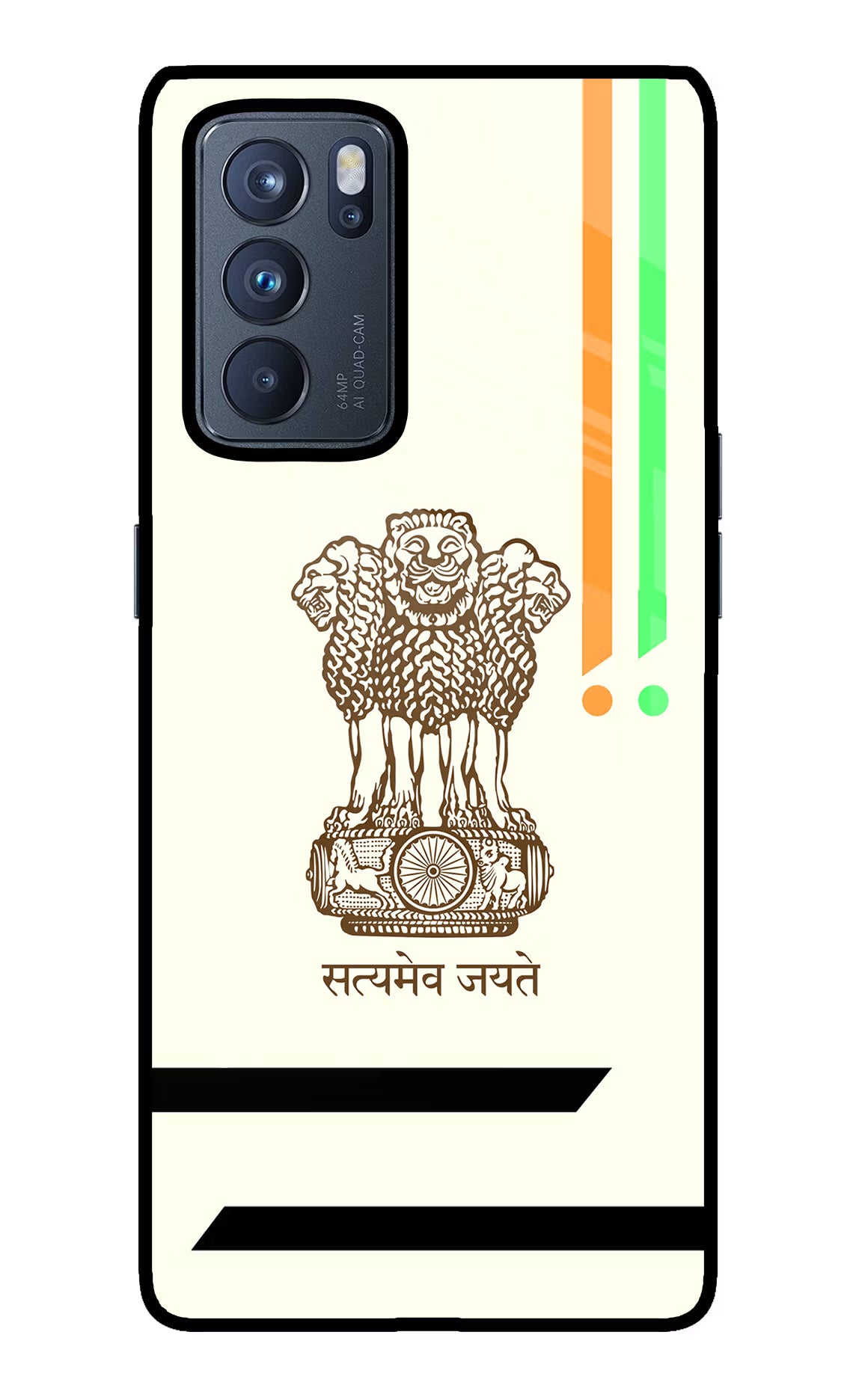 Satyamev Jayate Brown Logo Oppo Reno6 Pro 5G Back Cover - Satyamev Jayate Brown Logo Oppo Reno6 Pro 5G Glass Case Back Cover by Casekaro Satyamev Jayate Brown Logo Oppo Reno6 Pro 5G Glass Case Back Cover by Casekaro
