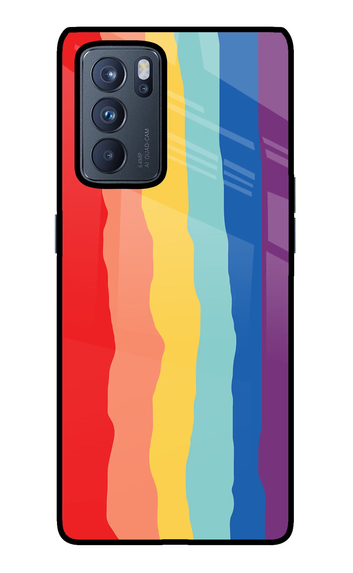 Rainbow Oppo Reno6 Pro 5G Glass Case - Rainbow Oppo Reno6 Pro 5G Glass Case Rainbow Oppo Reno6 Pro 5G Glass Case