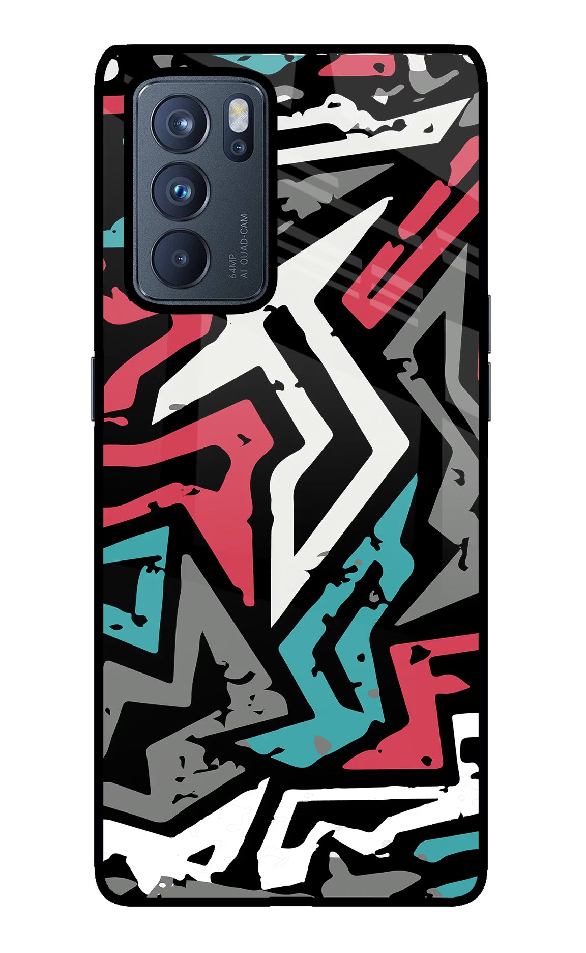 Geometric Graffiti Oppo Reno6 Pro 5G Glass Case - Geometric Graffiti Oppo Reno6 Pro 5G Glass Case Geometric Graffiti Oppo Reno6 Pro 5G Glass Case