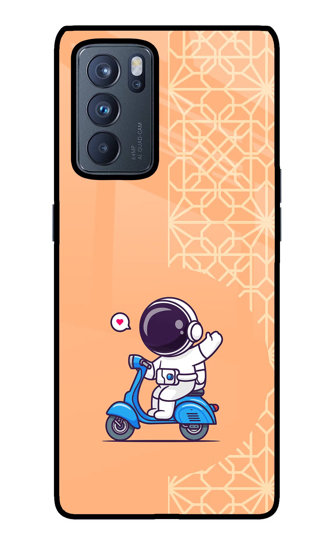 Cute Astronaut Riding Oppo Reno6 Pro 5G Glass Case - Cute Astronaut Riding Oppo Reno6 Pro 5G Glass Case Cute Astronaut Riding Oppo Reno6 Pro 5G Glass Case
