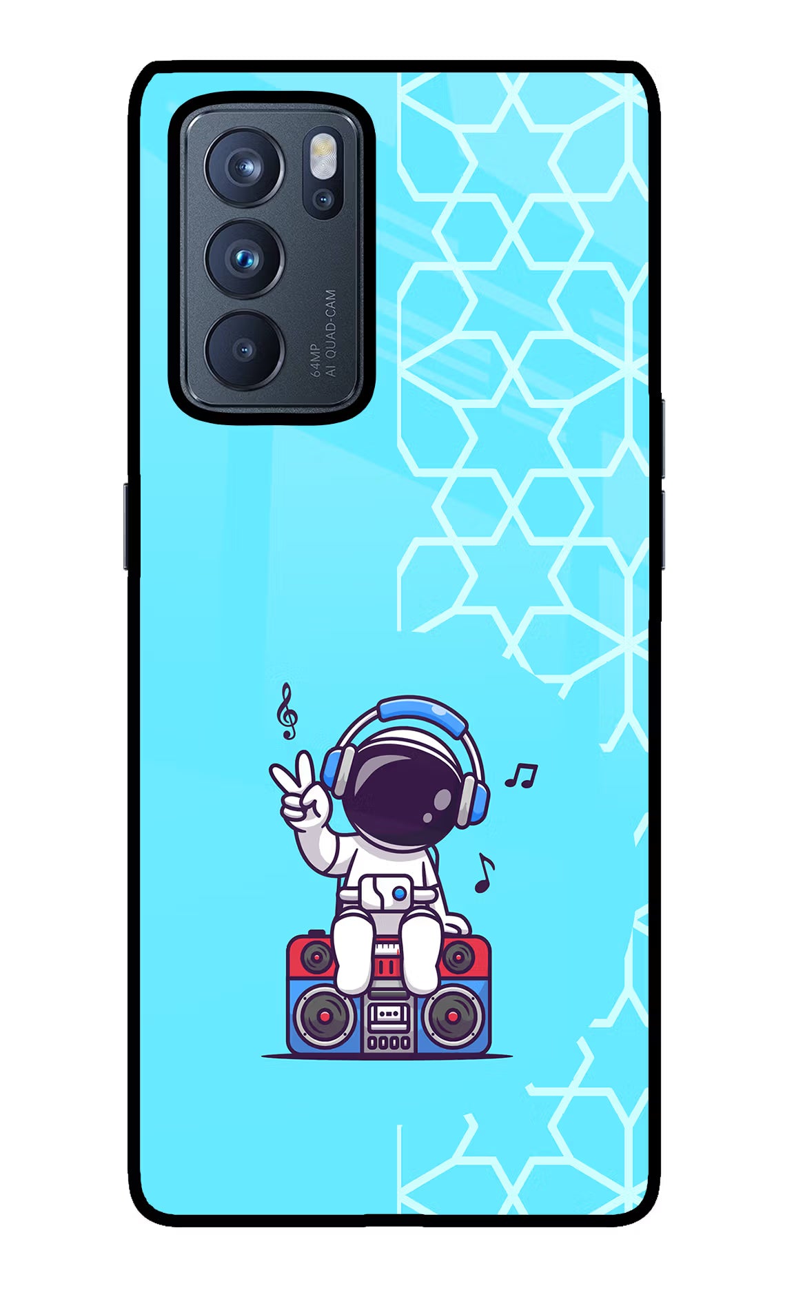 Cute Astronaut Chilling Oppo Reno6 Pro 5G Glass Case - Cute Astronaut Chilling Oppo Reno6 Pro 5G Glass Case Cute Astronaut Chilling Oppo Reno6 Pro 5G Glass Case