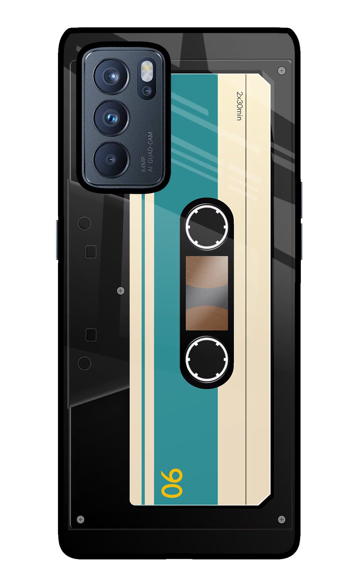 Cassette Oppo Reno6 Pro 5G Back Cover - Cassette Oppo Reno6 Pro 5G Glass Case Back Cover by Casekaro Cassette Oppo Reno6 Pro 5G Glass Case Back Cover by Casekaro
