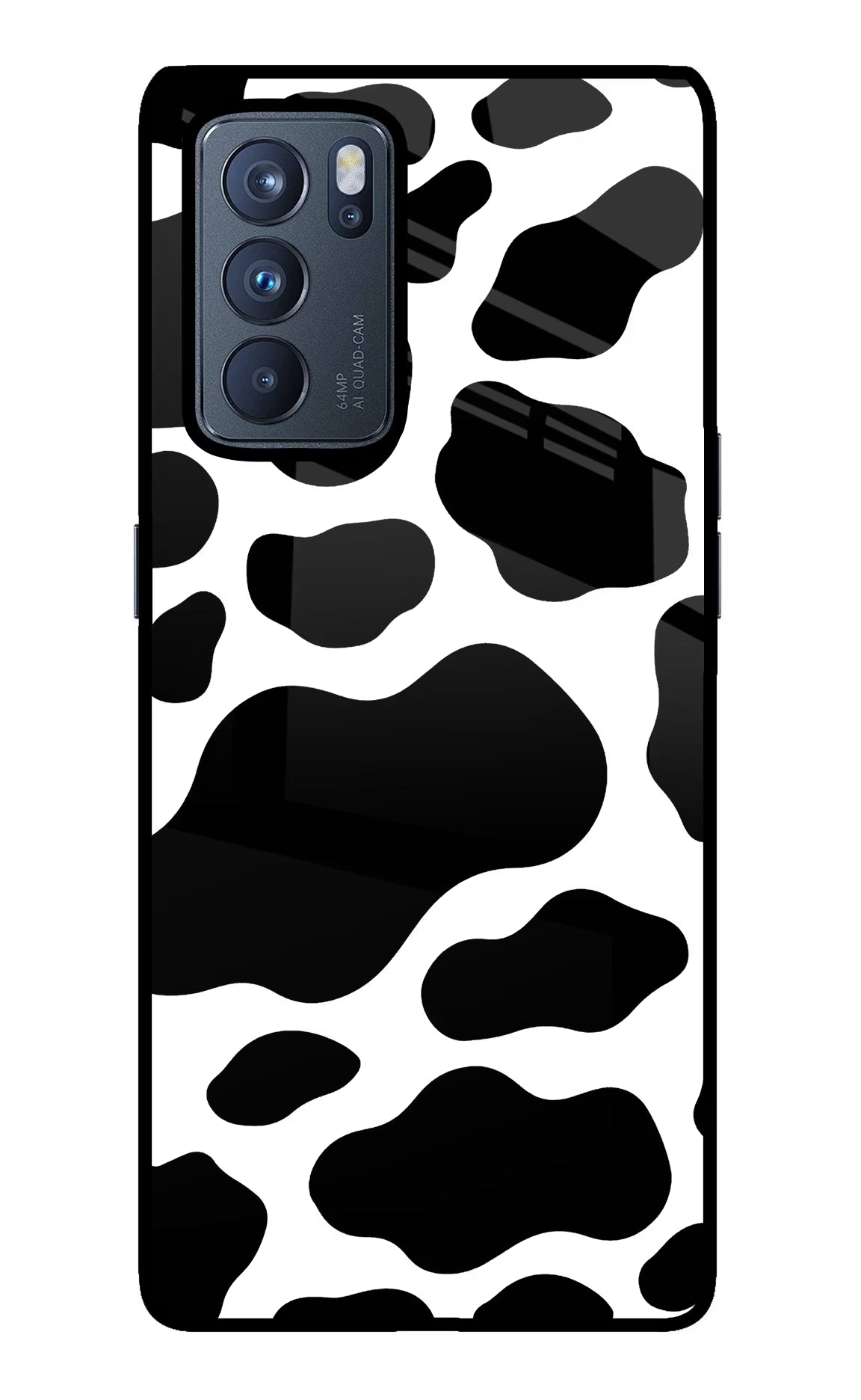 Cow Spots Oppo Reno6 Pro 5G Back Cover - Cow Spots Oppo Reno6 Pro 5G Glass Case Back Cover by Casekaro Cow Spots Oppo Reno6 Pro 5G Glass Case Back Cover by Casekaro