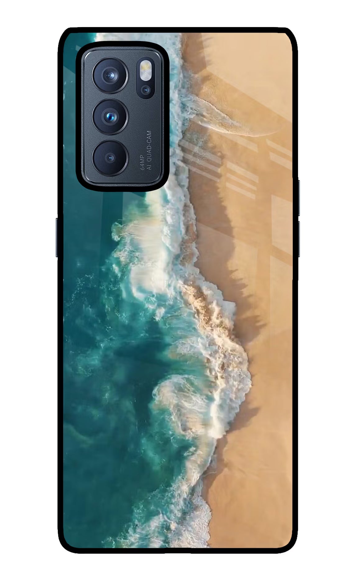 Ocean Beach Oppo Reno6 Pro 5G Back Cover - Ocean Beach Oppo Reno6 Pro 5G Glass Case Back Cover by Casekaro Ocean Beach Oppo Reno6 Pro 5G Glass Case Back Cover by Casekaro