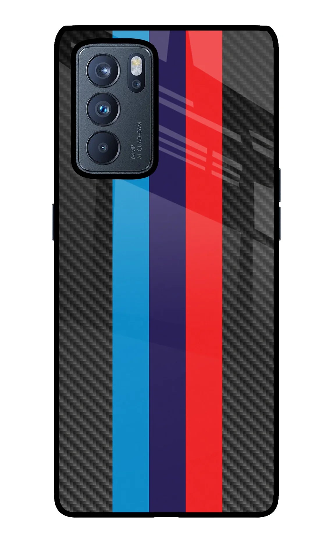 BMW Stripes Pattern Oppo Reno6 Pro 5G Glass Case - BMW Stripes Pattern Oppo Reno6 Pro 5G Glass Case BMW Stripes Pattern Oppo Reno6 Pro 5G Glass Case