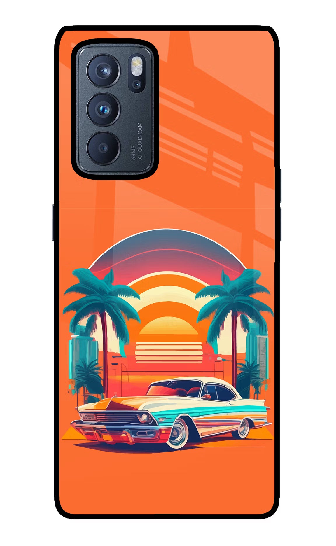 Palm Drive 80s Oppo Reno6 Pro 5G Glass Case - Palm Drive 80s Oppo Reno6 Pro 5G Glass Case Palm Drive 80s Oppo Reno6 Pro 5G Glass Case