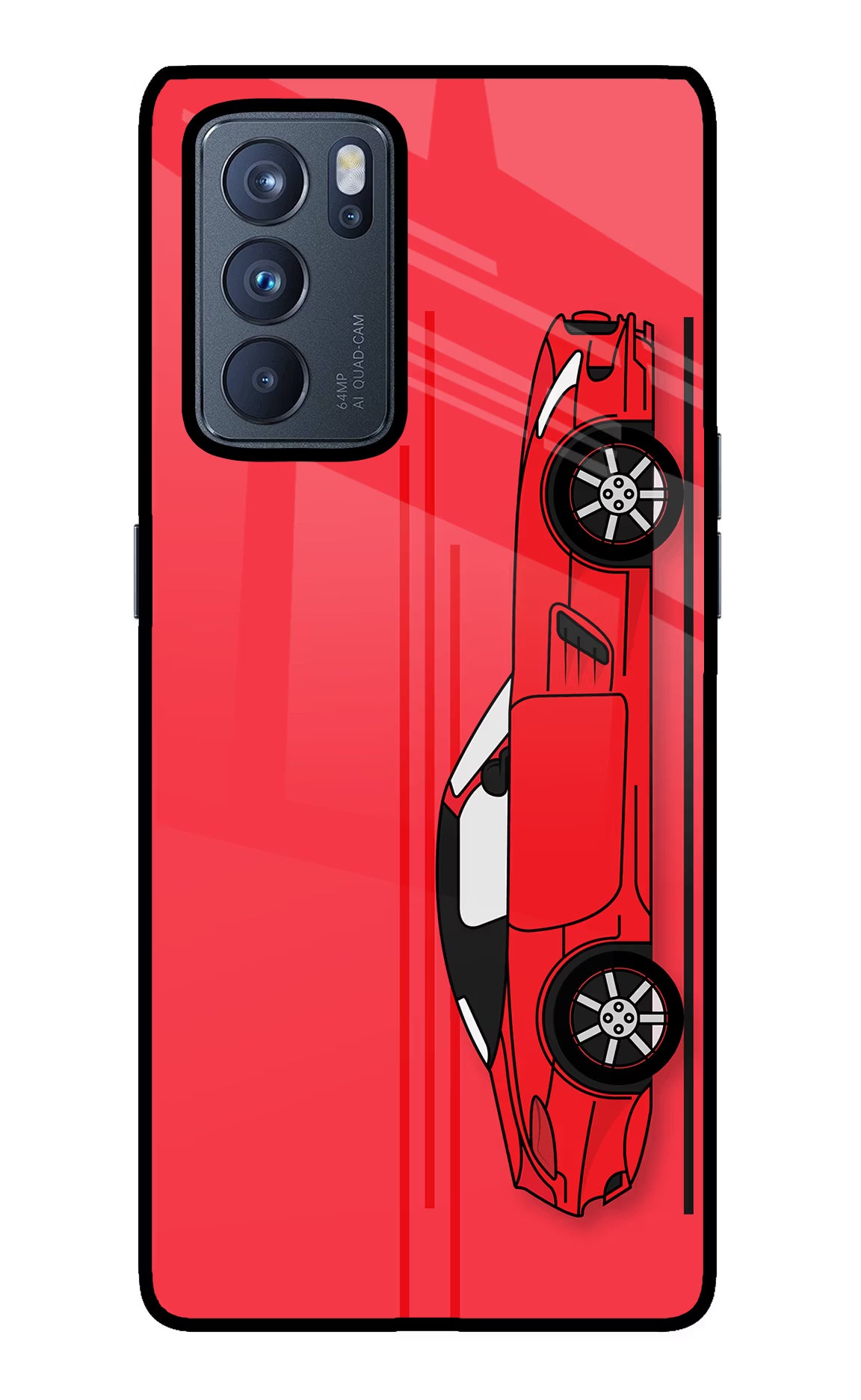 Red Velocity Oppo Reno6 Pro 5G Glass Case - Red Velocity Oppo Reno6 Pro 5G Glass Case Red Velocity Oppo Reno6 Pro 5G Glass Case