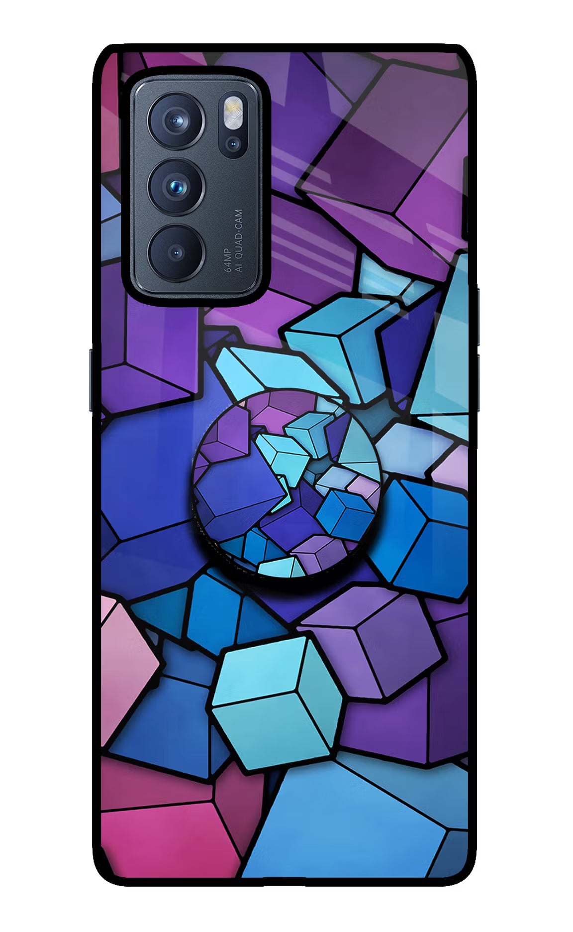 Cubic Abstract Oppo Reno6 Pro 5G Glass Case - Cubic Abstract Oppo Reno6 Pro 5G Glass Case Cubic Abstract Oppo Reno6 Pro 5G Glass Case