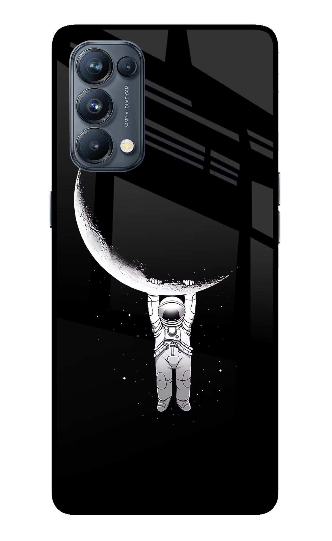 Moon Space Oppo Reno5 Pro 5G Back Cover - Moon Space Oppo Reno5 Pro 5G Glass Case Back Cover by Casekaro Moon Space Oppo Reno5 Pro 5G Glass Case Back Cover by Casekaro