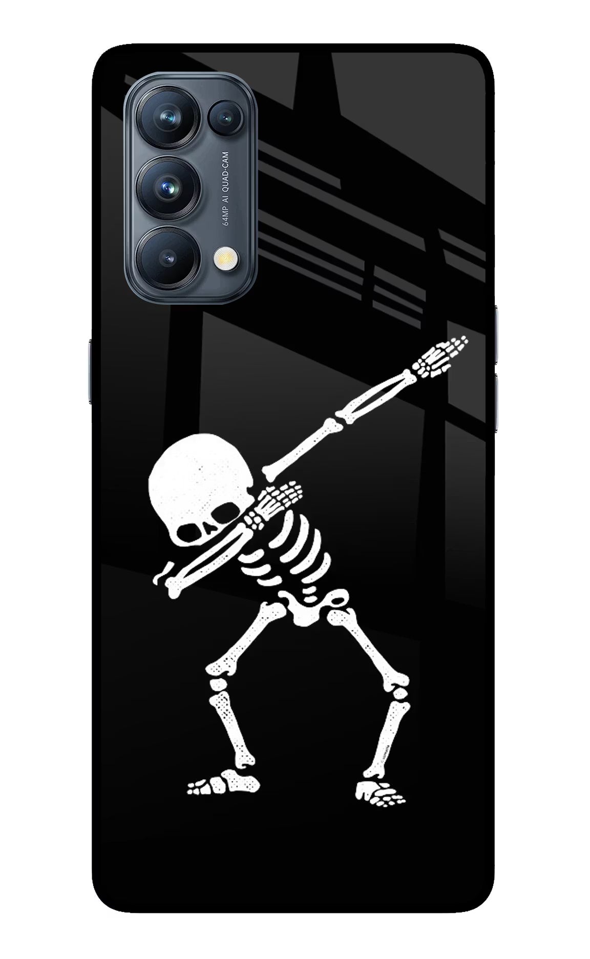 Dabbing Skeleton Art Oppo Reno5 Pro 5G Back Cover - Dabbing Skeleton Art Oppo Reno5 Pro 5G Glass Case Back Cover by Casekaro Dabbing Skeleton Art Oppo Reno5 Pro 5G Glass Case Back Cover by Casekaro
