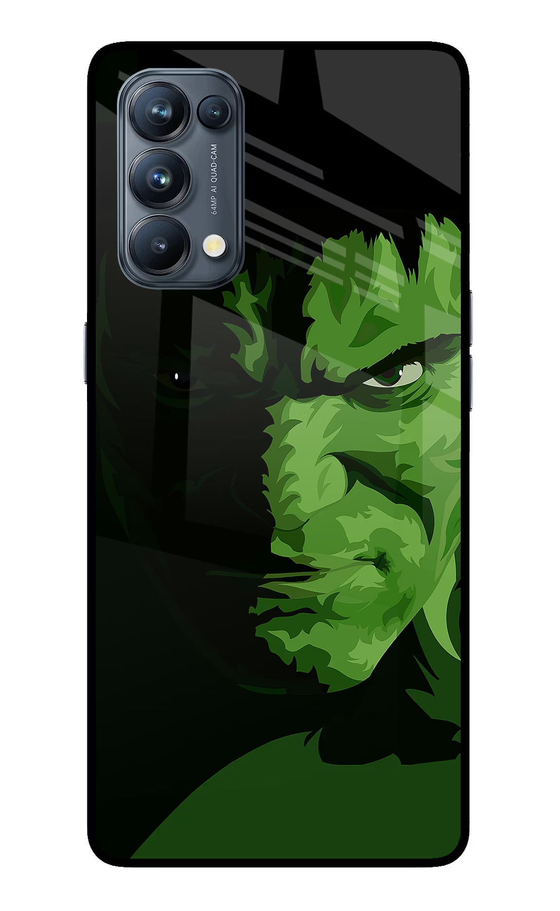 HULK Oppo Reno5 Pro 5G Back Cover - HULK Oppo Reno5 Pro 5G Glass Case Back Cover by Casekaro HULK Oppo Reno5 Pro 5G Glass Case Back Cover by Casekaro