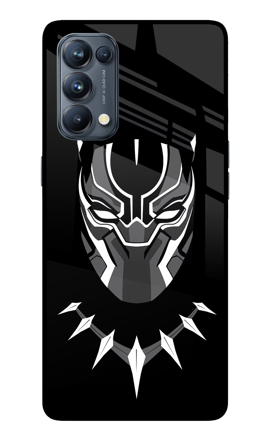 Black Panther Oppo Reno5 Pro 5G Back Cover - Black Panther Oppo Reno5 Pro 5G Glass Case Back Cover by Casekaro Black Panther Oppo Reno5 Pro 5G Glass Case Back Cover by Casekaro