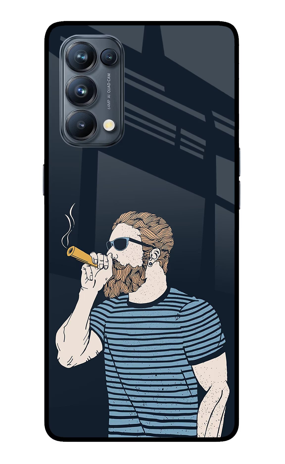 Smoking Oppo Reno5 Pro 5G Back Cover - Smoking Oppo Reno5 Pro 5G Glass Case Back Cover by Casekaro Smoking Oppo Reno5 Pro 5G Glass Case Back Cover by Casekaro