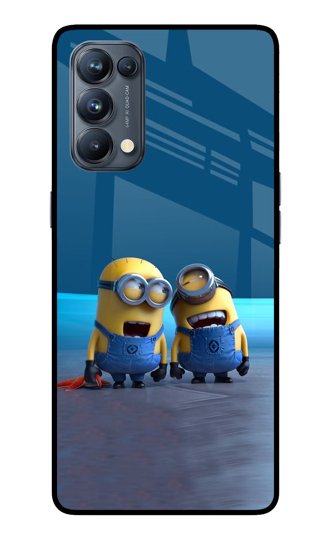 Minion Laughing Oppo Reno5 Pro 5G Back Cover - Minion Laughing Oppo Reno5 Pro 5G Glass Case Back Cover by Casekaro Minion Laughing Oppo Reno5 Pro 5G Glass Case Back Cover by Casekaro