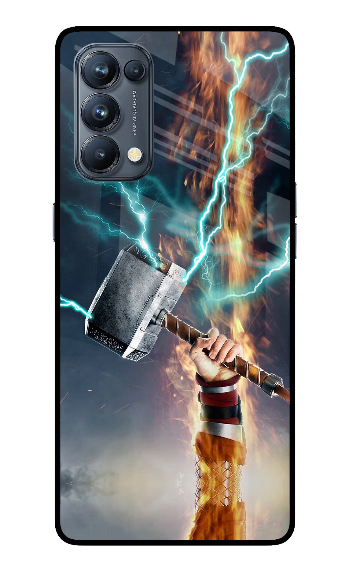 Thor Hammer Mjolnir Oppo Reno5 Pro 5G Back Cover - Thor Hammer Mjolnir Oppo Reno5 Pro 5G Glass Case Back Cover by Casekaro Thor Hammer Mjolnir Oppo Reno5 Pro 5G Glass Case Back Cover by Casekaro