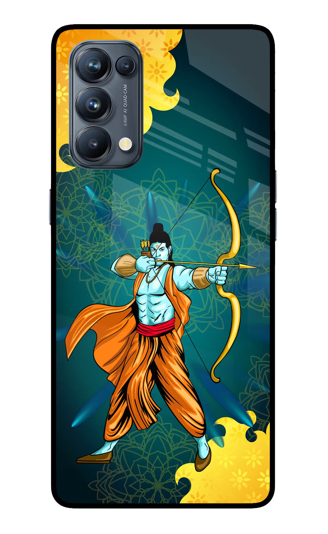 Lord Ram - 6 Oppo Reno5 Pro 5G Back Cover - Lord Ram - 6 Oppo Reno5 Pro 5G Glass Case Back Cover by Casekaro Lord Ram - 6 Oppo Reno5 Pro 5G Glass Case Back Cover by Casekaro