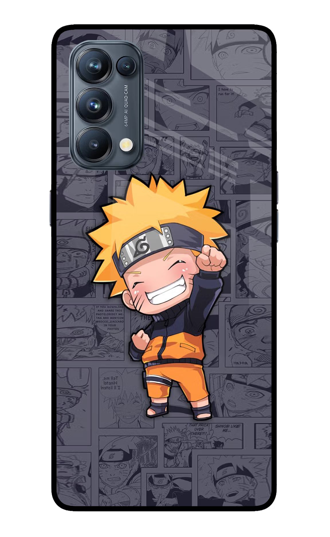 Chota Naruto Oppo Reno5 Pro 5G Back Cover - Chota Naruto Oppo Reno5 Pro 5G Glass Case Back Cover by Casekaro Chota Naruto Oppo Reno5 Pro 5G Glass Case Back Cover by Casekaro
