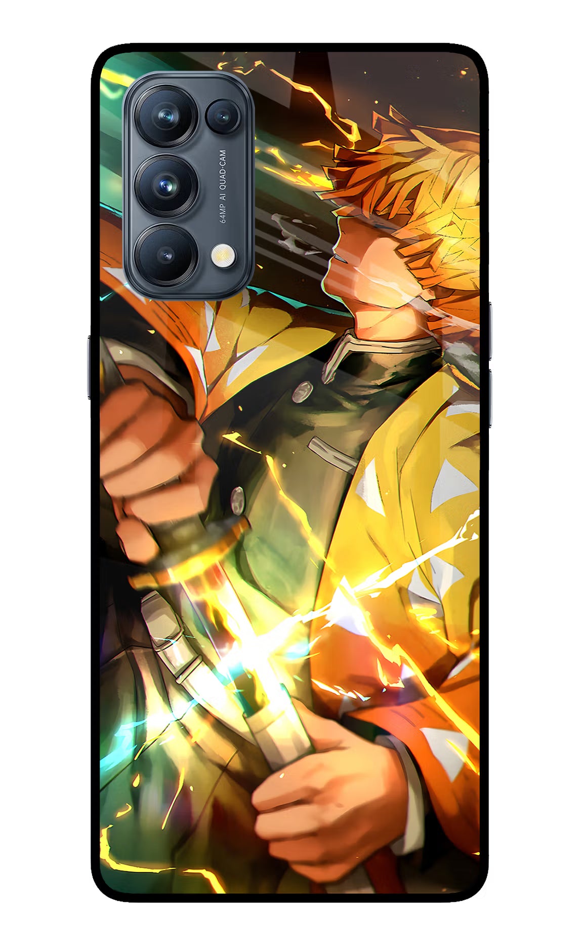 Demon Slayer Oppo Reno5 Pro 5G Back Cover - Demon Slayer Oppo Reno5 Pro 5G Glass Case Back Cover by Casekaro Demon Slayer Oppo Reno5 Pro 5G Glass Case Back Cover by Casekaro