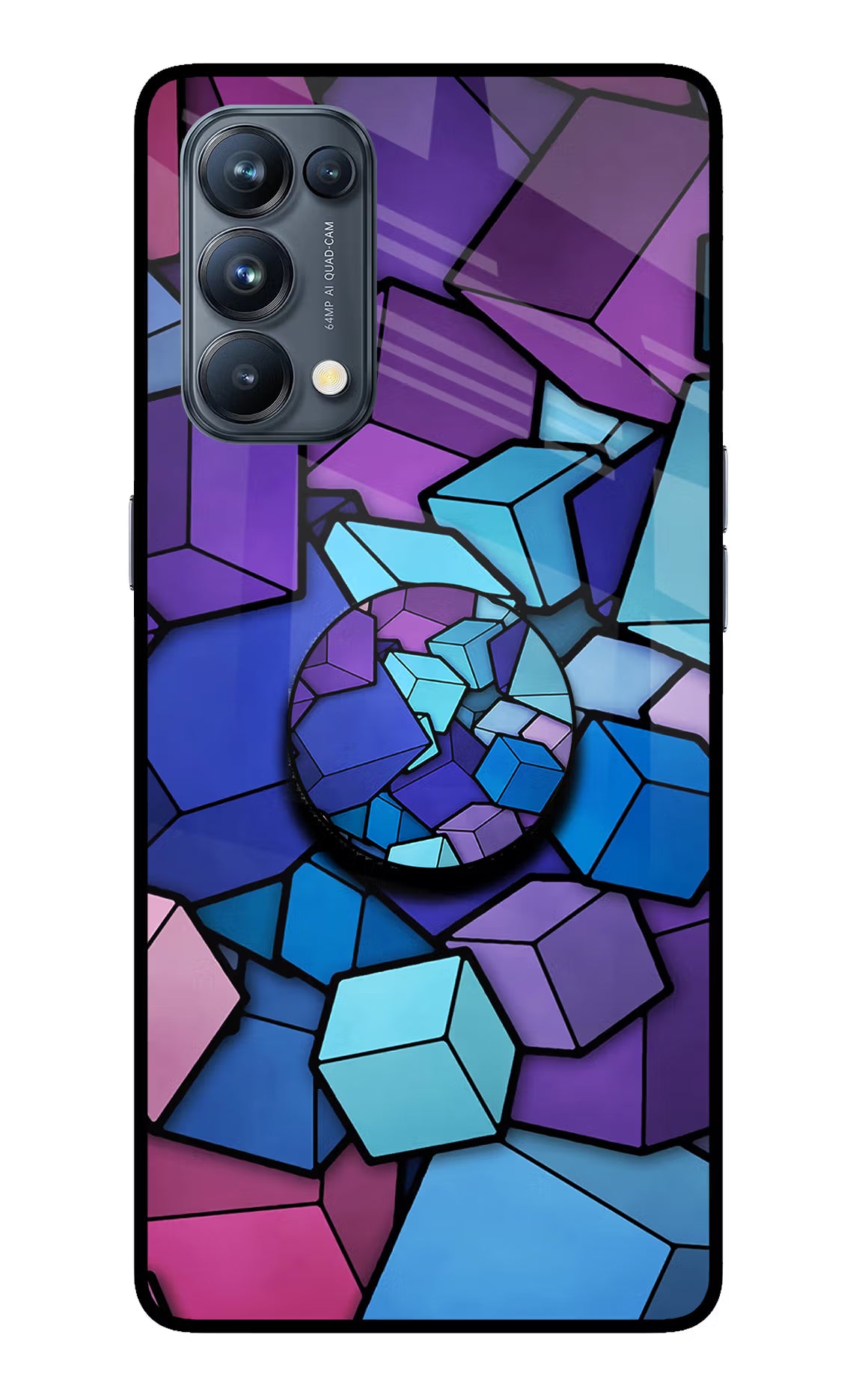 Cubic Abstract Oppo Reno5 Pro 5G Pop Case - Cubic Abstract Oppo Reno5 Pro 5G Pop Case by Casekaro Cubic Abstract Oppo Reno5 Pro 5G Pop Case by Casekaro