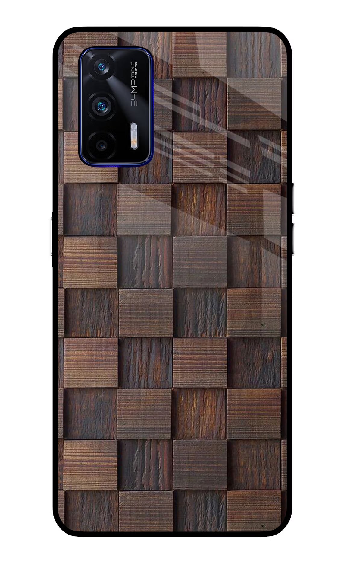 Wooden Cube Design Realme GT 5G Glass Case - Wooden Cube Design Realme GT 5G Glass Case Wooden Cube Design Realme GT 5G Glass Case