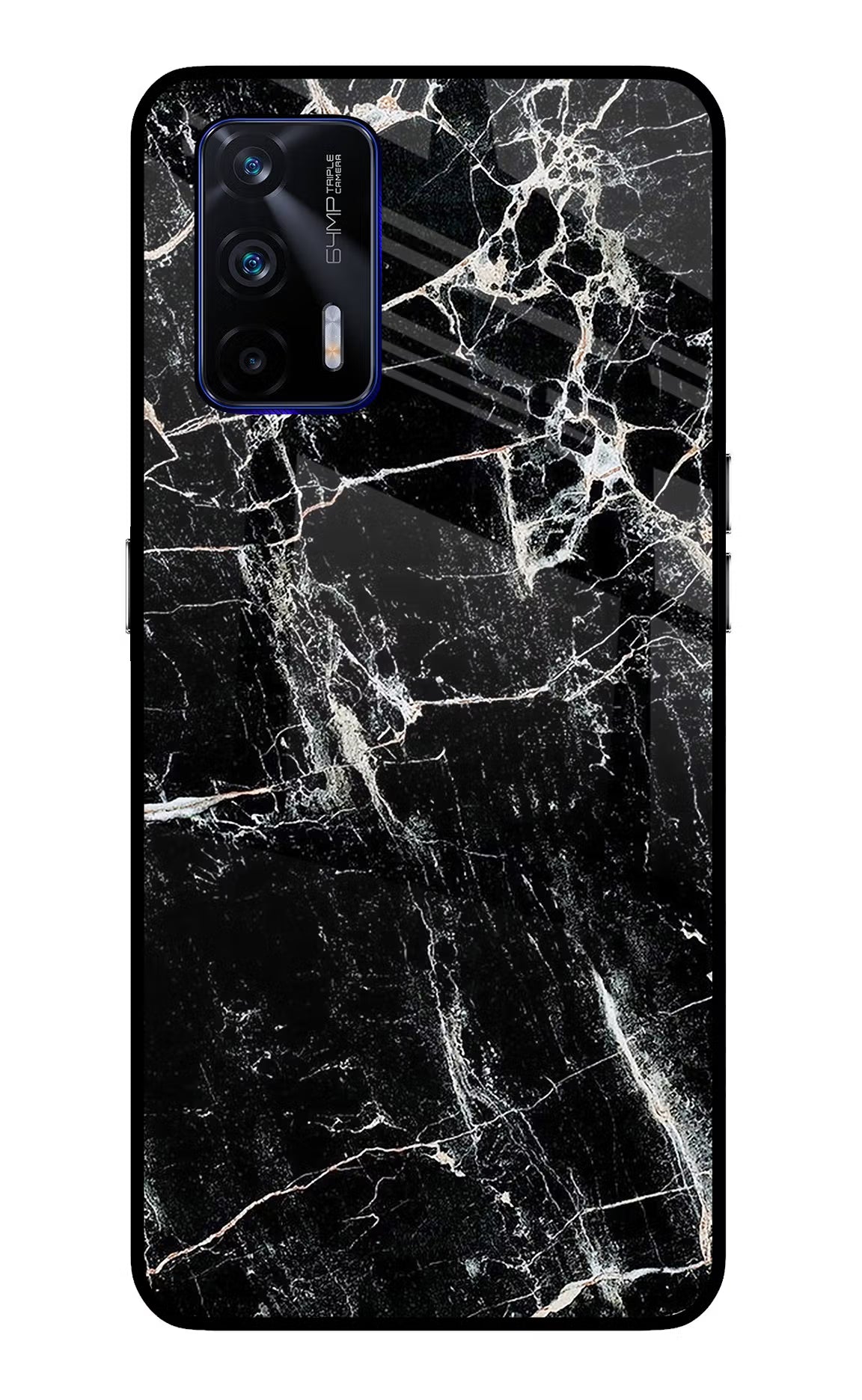 Black Marble Texture Realme GT 5G Glass Case - Black Marble Texture Realme GT 5G Glass Case Black Marble Texture Realme GT 5G Glass Case
