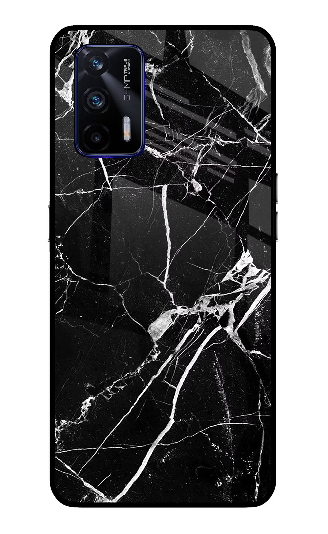 Black Marble Pattern Realme GT 5G Glass Case - Black Marble Pattern Realme GT 5G Glass Case Black Marble Pattern Realme GT 5G Glass Case