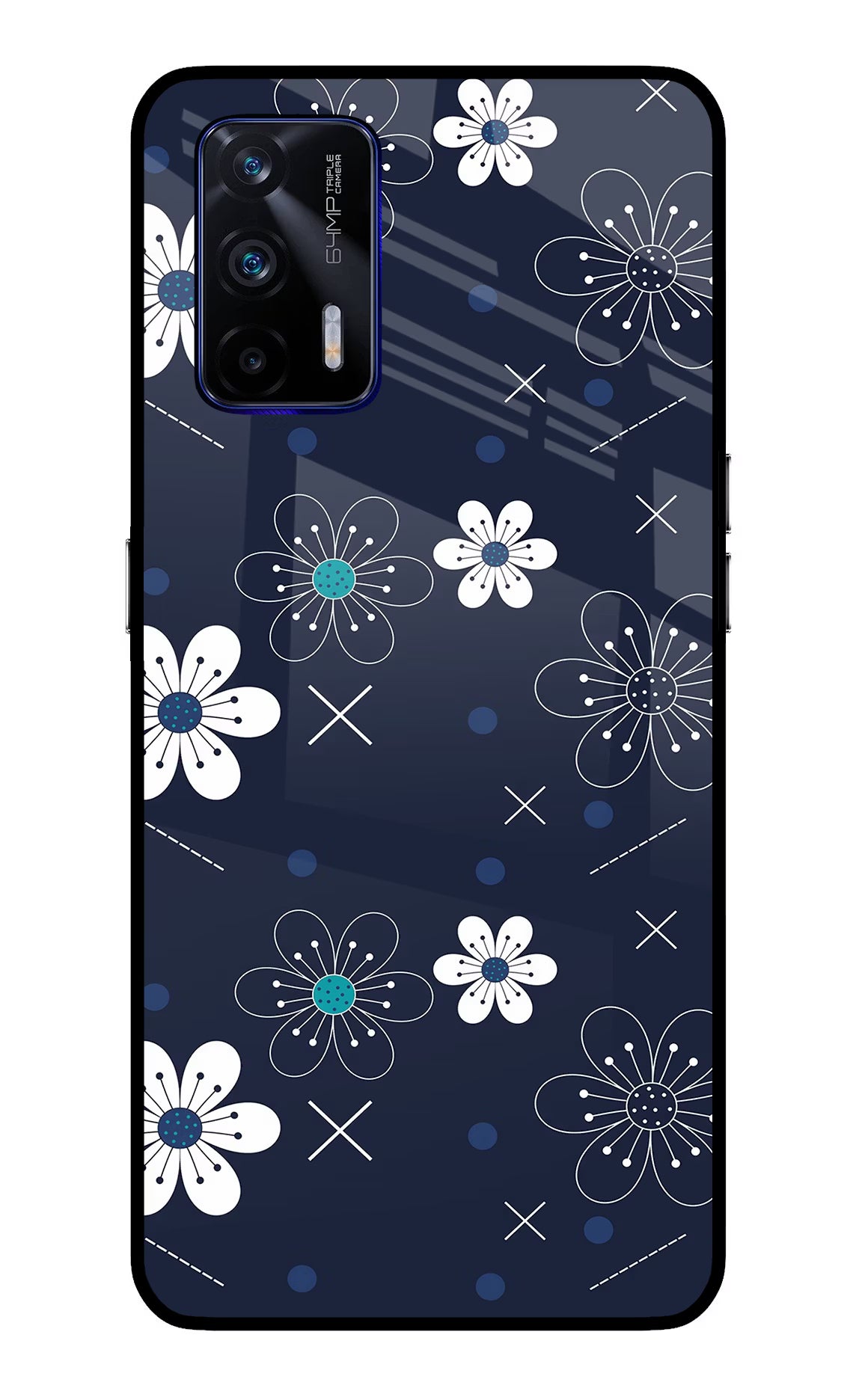 Flowers Realme GT 5G Back Cover - Flowers Realme GT 5G Glass Case Back Cover by Casekaro Flowers Realme GT 5G Glass Case Back Cover by Casekaro