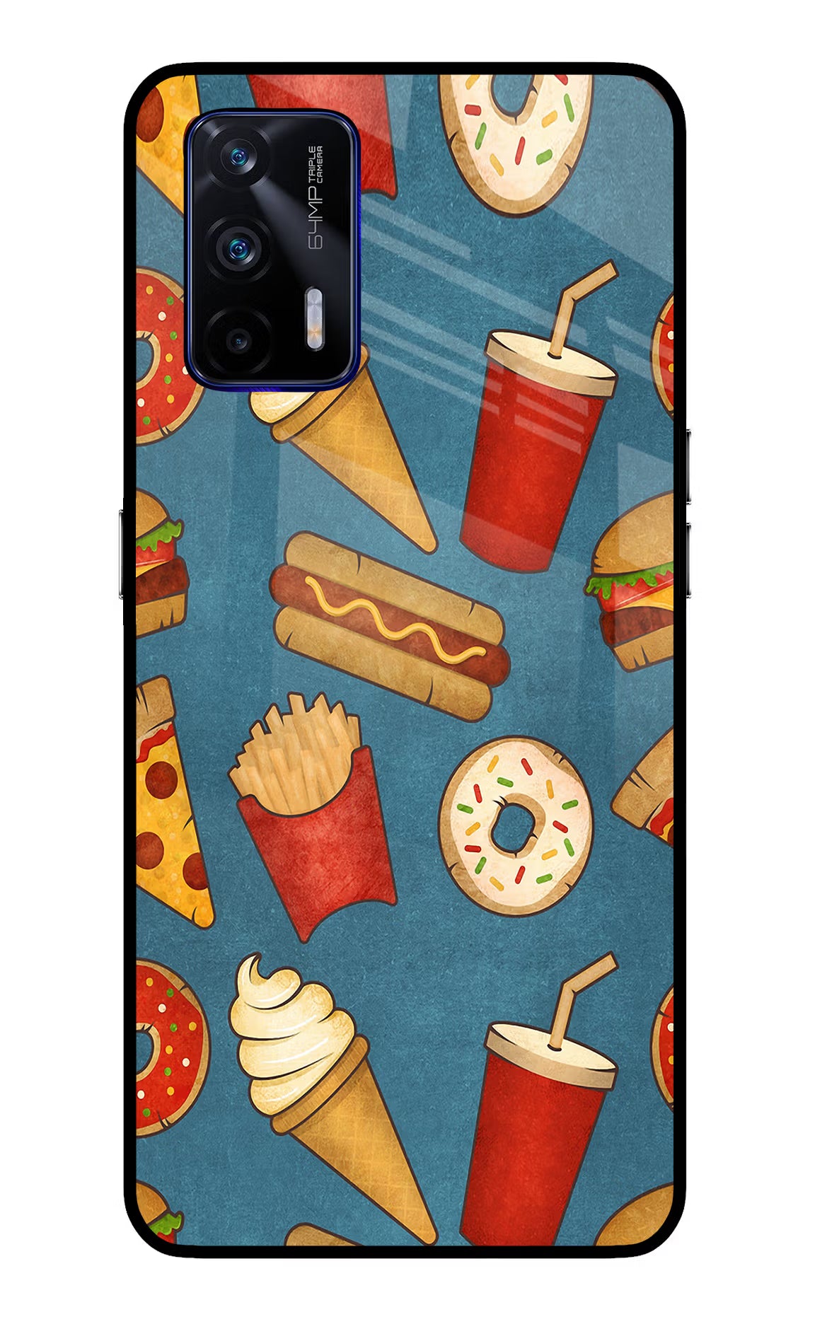 Foodie Realme GT 5G Back Cover - Foodie Realme GT 5G Glass Case Back Cover by Casekaro Foodie Realme GT 5G Glass Case Back Cover by Casekaro