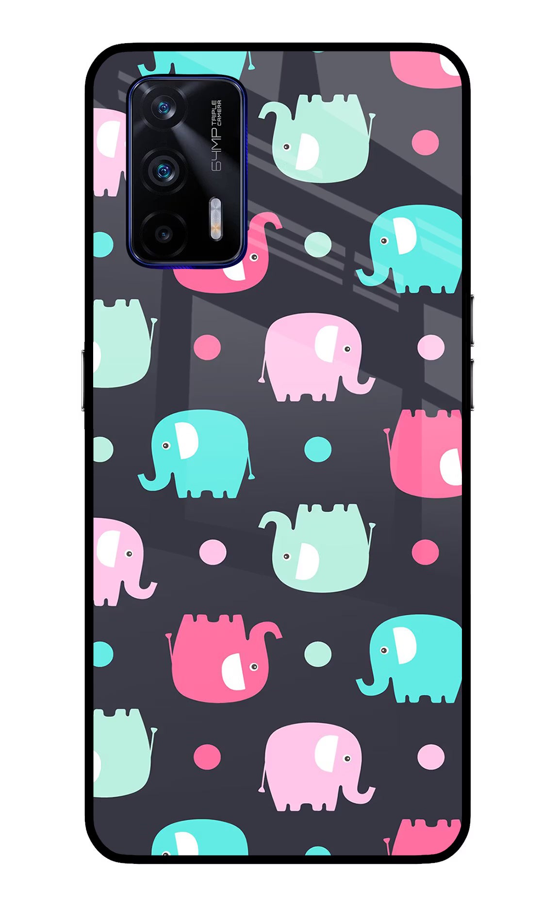 Elephants Realme GT 5G Glass Case - Elephants Realme GT 5G Glass Case Elephants Realme GT 5G Glass Case