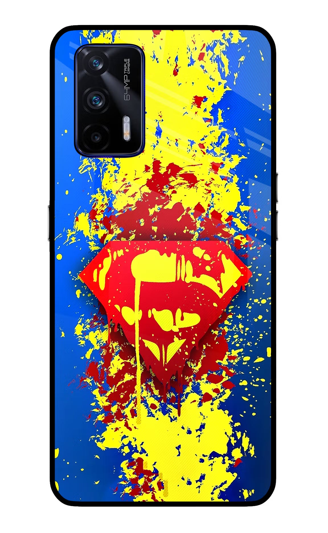 Superman logo Realme GT 5G Back Cover - Superman logo Realme GT 5G Glass Case Back Cover by Casekaro Superman logo Realme GT 5G Glass Case Back Cover by Casekaro