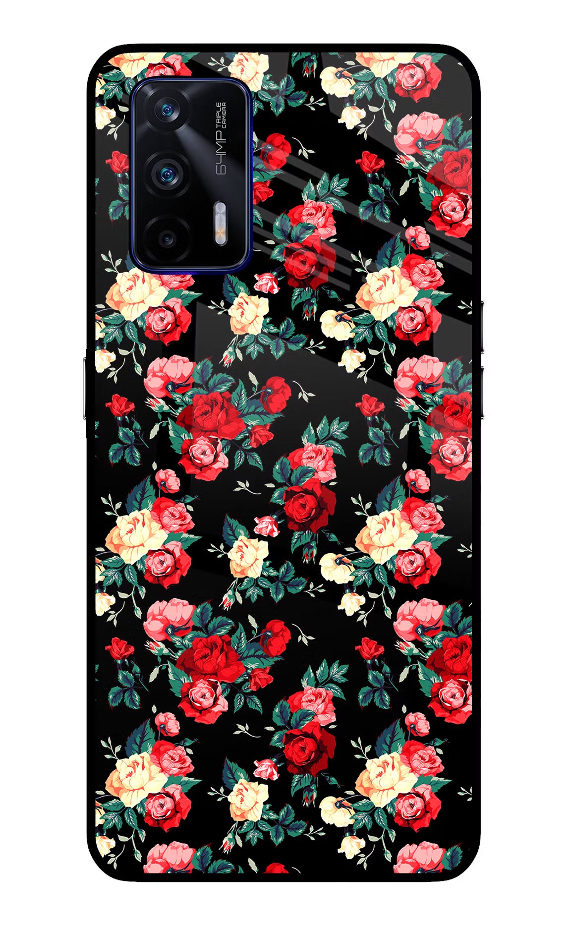 Rose Pattern Realme GT 5G Glass Case - Rose Pattern Realme GT 5G Glass Case Rose Pattern Realme GT 5G Glass Case