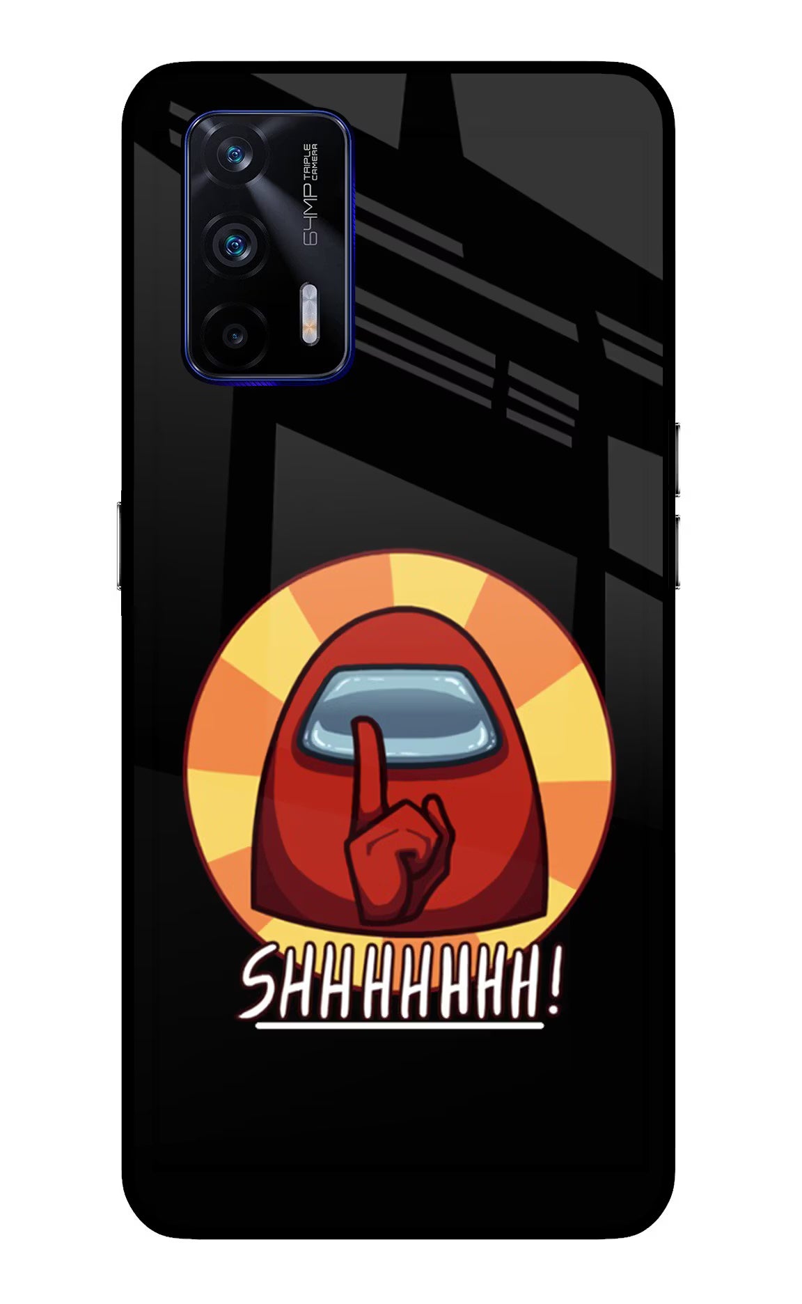 Among Us Shhh! Realme GT 5G Back Cover - Among Us Shhh! Realme GT 5G Glass Case Back Cover by Casekaro Among Us Shhh! Realme GT 5G Glass Case Back Cover by Casekaro