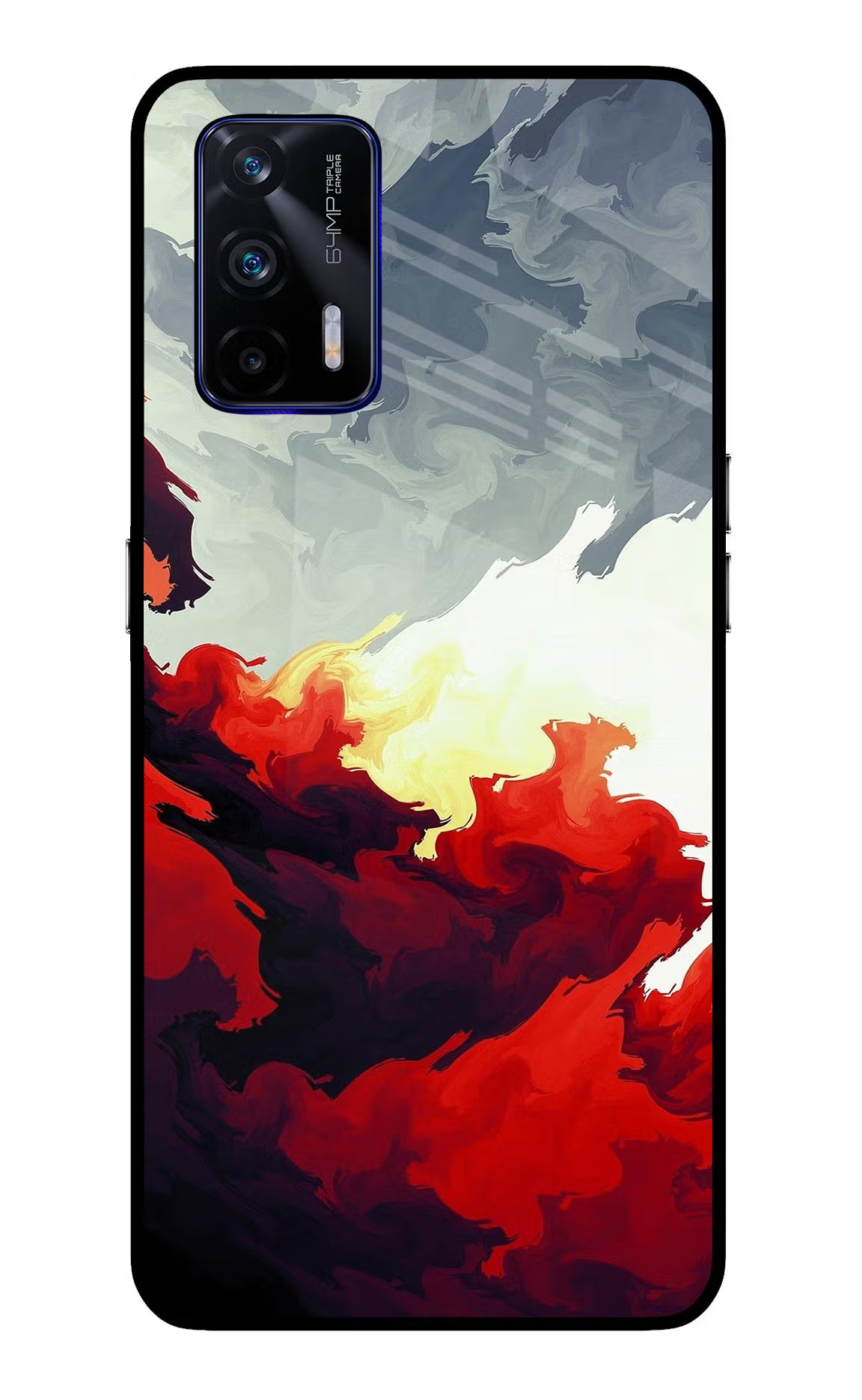 Fire Cloud Realme GT 5G Back Cover - Fire Cloud Realme GT 5G Glass Case Back Cover by Casekaro Fire Cloud Realme GT 5G Glass Case Back Cover by Casekaro