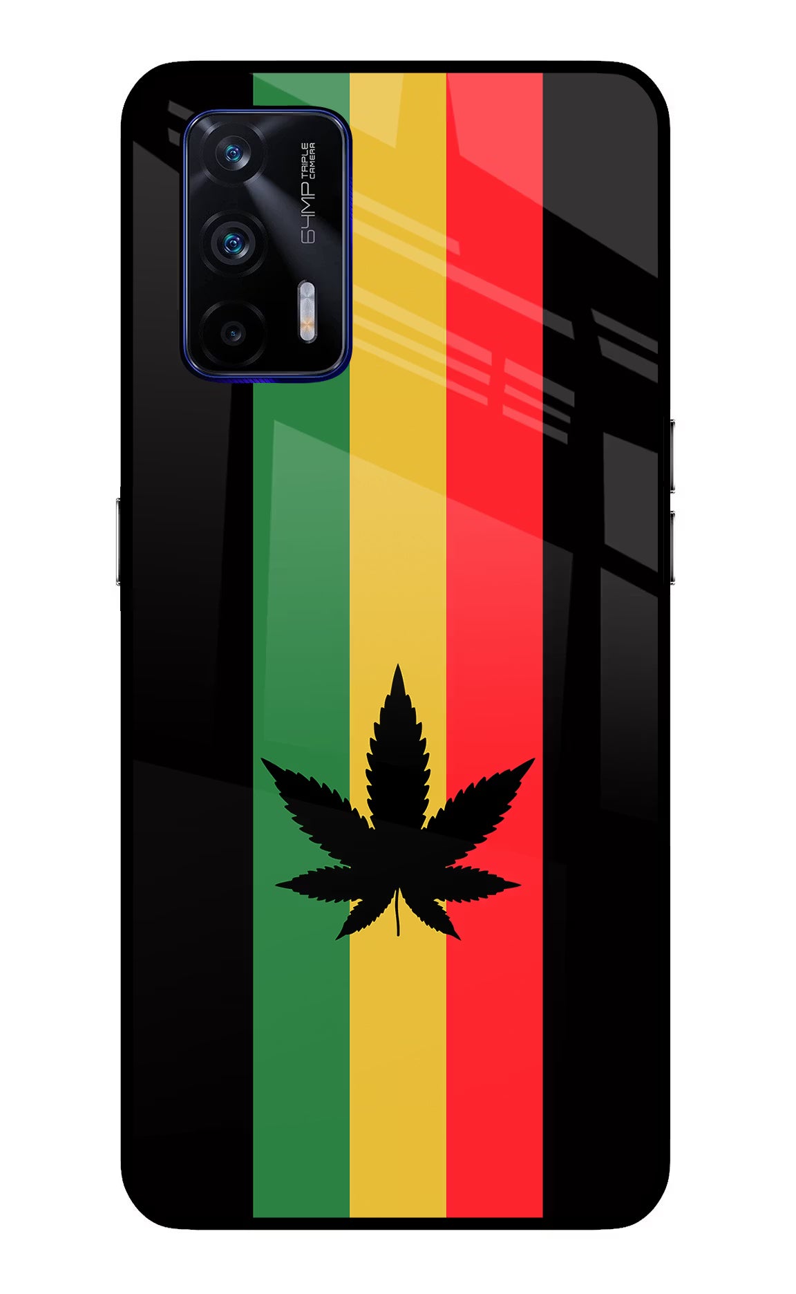 Weed Flag Realme GT 5G Back Cover - Weed Flag Realme GT 5G Glass Case Back Cover by Casekaro Weed Flag Realme GT 5G Glass Case Back Cover by Casekaro