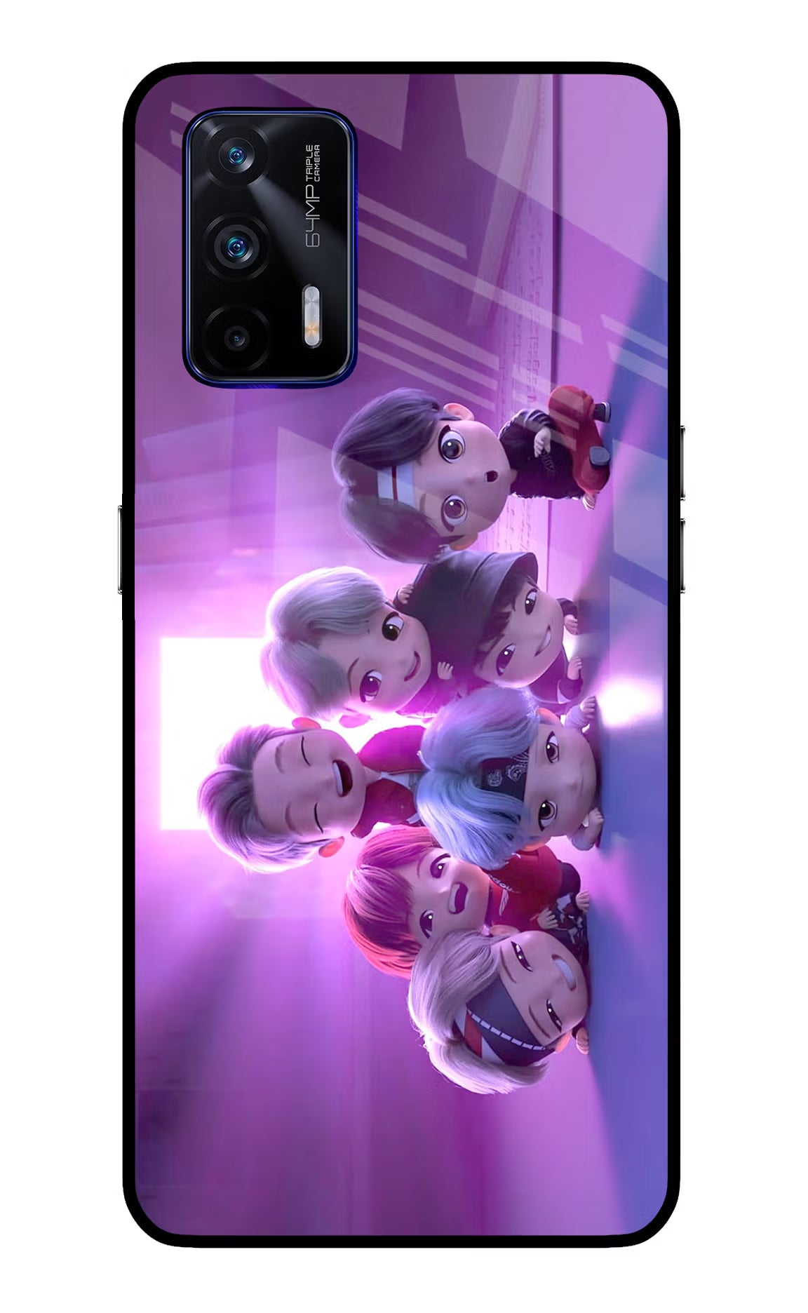 BTS Chibi Realme GT 5G Glass Case - BTS Chibi Realme GT 5G Glass Case BTS Chibi Realme GT 5G Glass Case