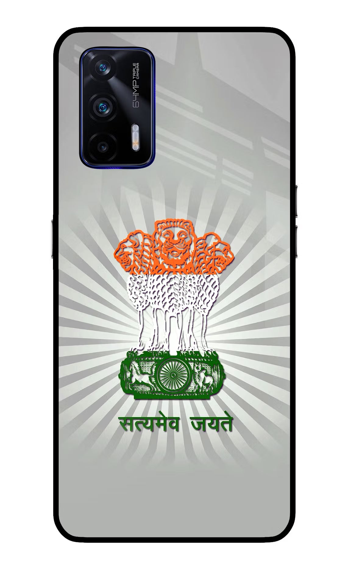 Satyamev Jayate Art Realme GT 5G Back Cover - Satyamev Jayate Art Realme GT 5G Glass Case Back Cover by Casekaro Satyamev Jayate Art Realme GT 5G Glass Case Back Cover by Casekaro