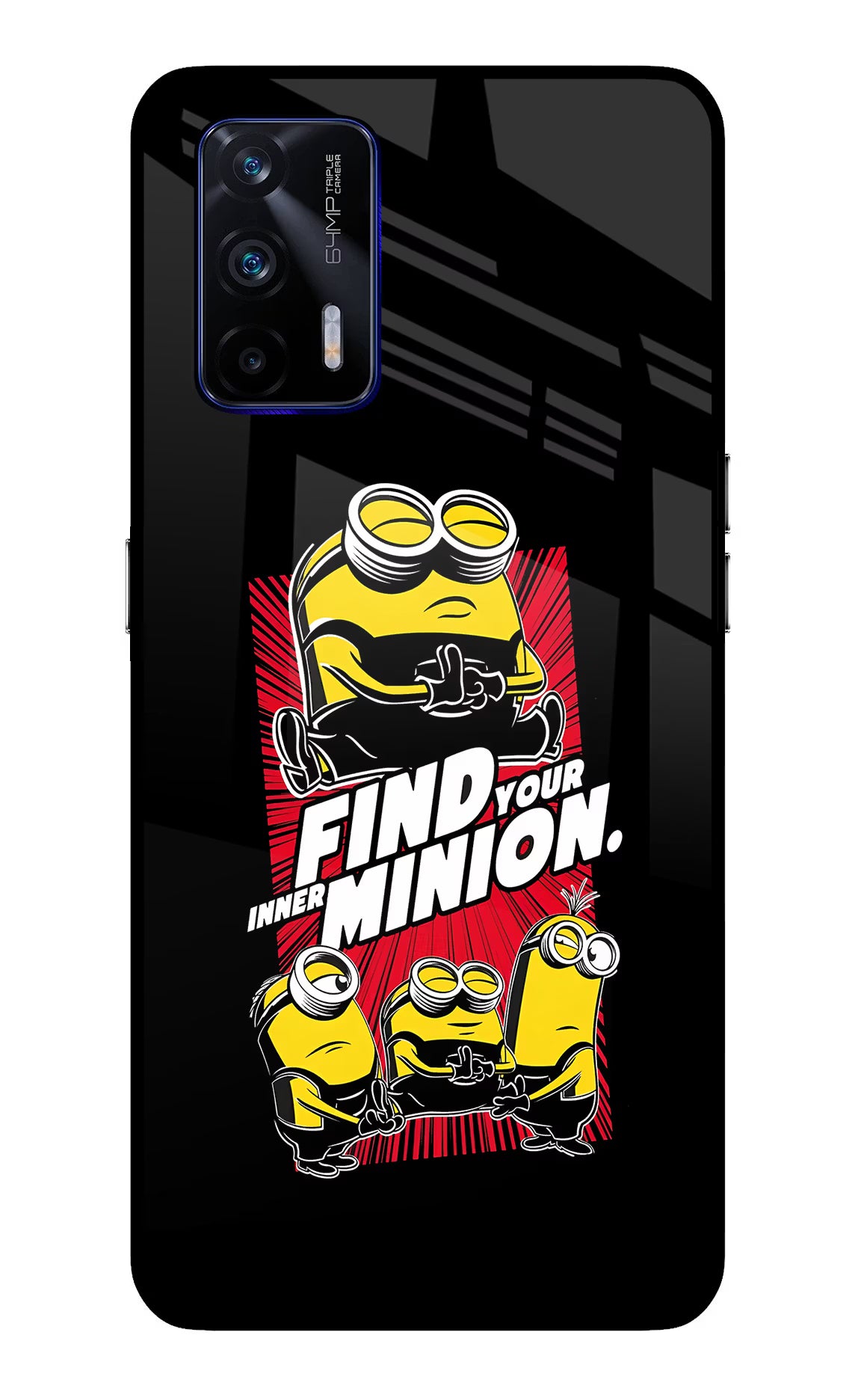Find your inner Minion Realme GT 5G Back Cover - Find your inner Minion Realme GT 5G Glass Case Back Cover by Casekaro Find your inner Minion Realme GT 5G Glass Case Back Cover by Casekaro