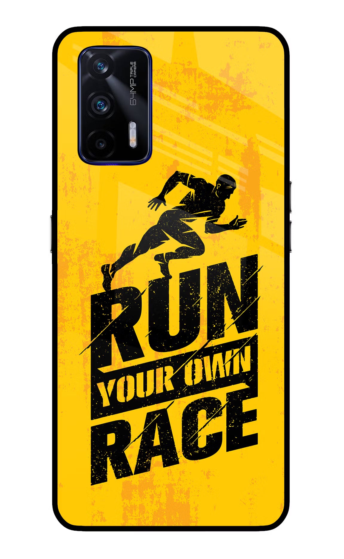 Run Your Own Race Realme GT 5G Back Cover - Run Your Own Race Realme GT 5G Glass Case Back Cover by Casekaro Run Your Own Race Realme GT 5G Glass Case Back Cover by Casekaro