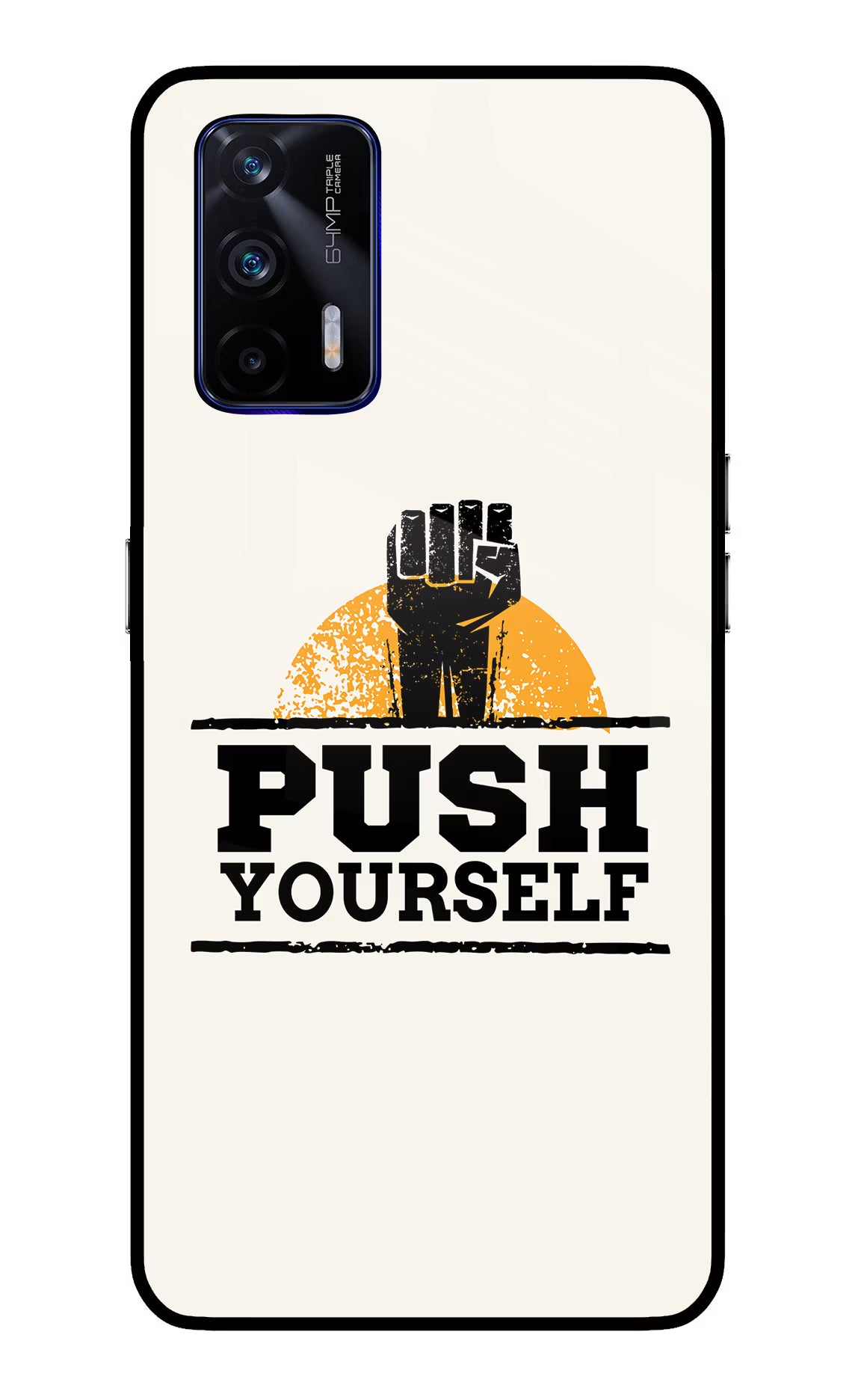Push Yourself Realme GT 5G Back Cover - Push Yourself Realme GT 5G Glass Case Back Cover by Casekaro Push Yourself Realme GT 5G Glass Case Back Cover by Casekaro