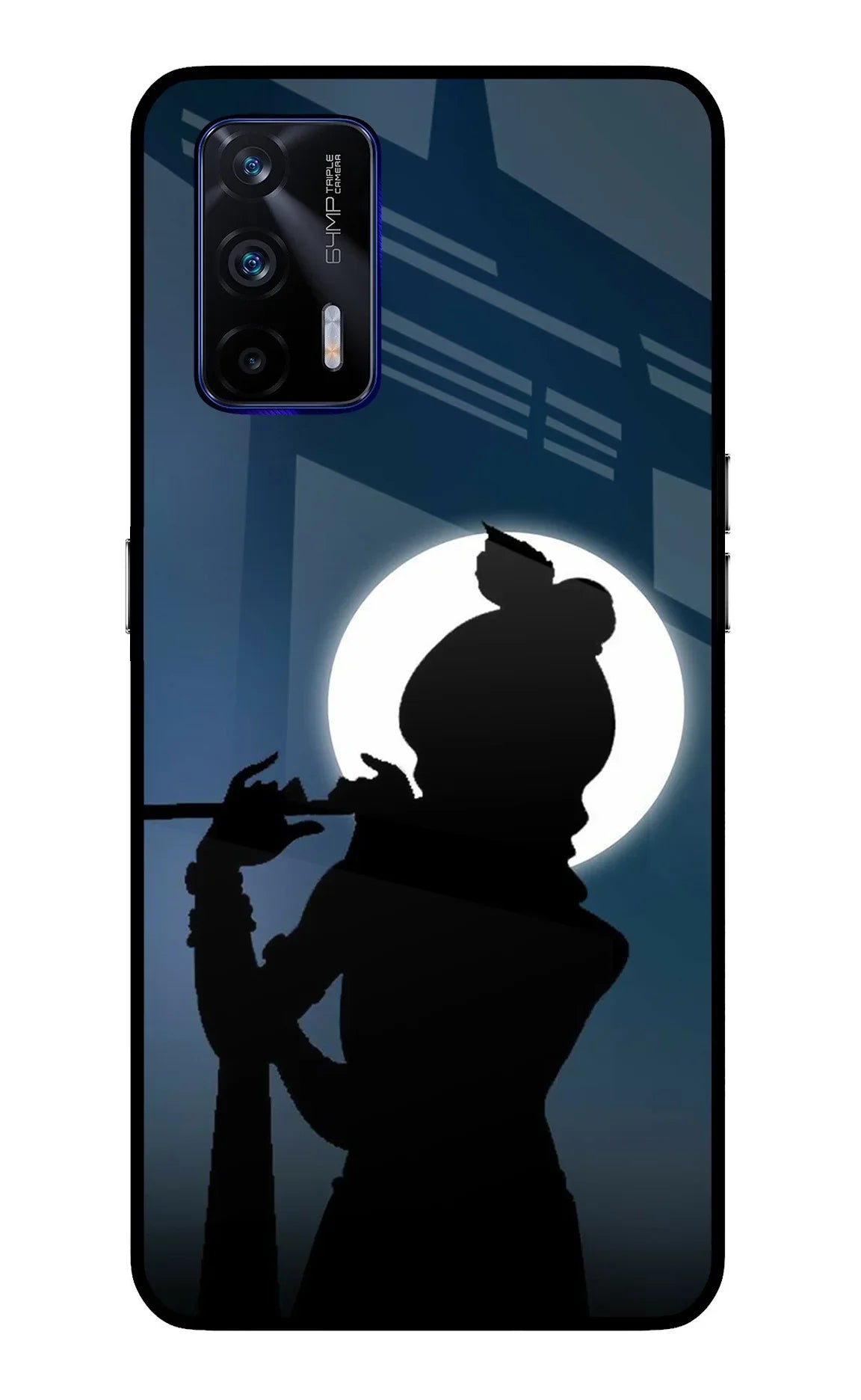 Shri Krishna Silhouette Realme GT 5G Glass Case - Shri Krishna Silhouette Realme GT 5G Glass Case Shri Krishna Silhouette Realme GT 5G Glass Case