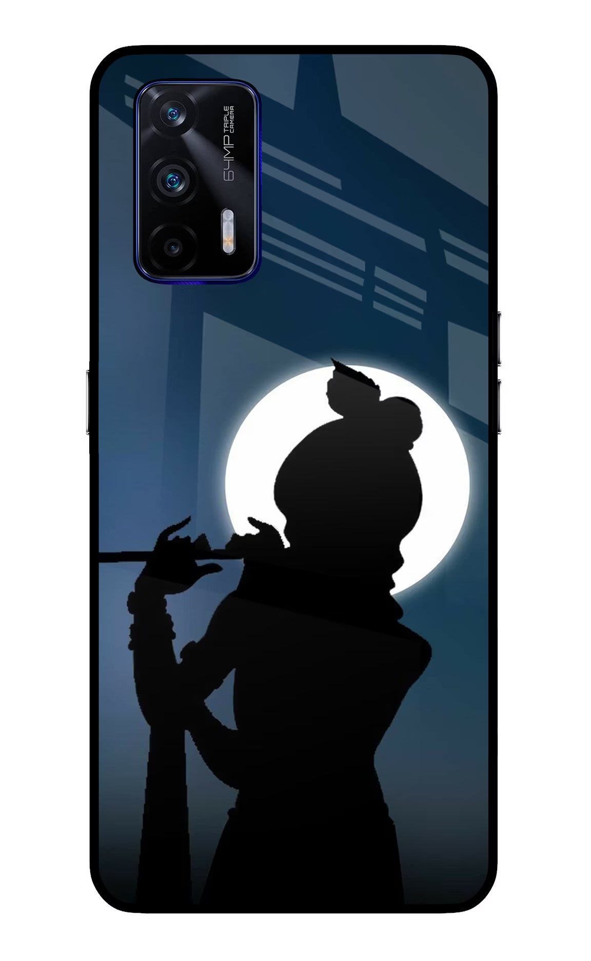 Shri Krishna Silhouette Realme GT 5G Back Cover - Shri Krishna Silhouette Realme GT 5G Glass Case Back Cover by Casekaro Shri Krishna Silhouette Realme GT 5G Glass Case Back Cover by Casekaro