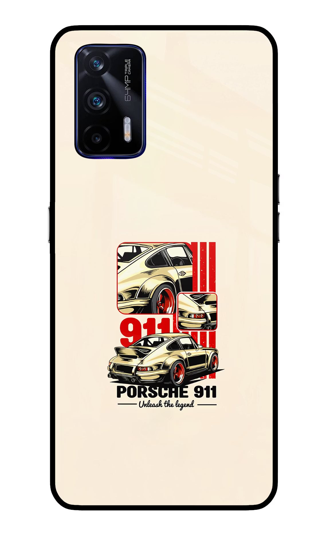Classic Porsche 911 Realme GT 5G Back Cover - Classic Porsche 911 Realme GT 5G Glass Case Back Cover by Casekaro Classic Porsche 911 Realme GT 5G Glass Case Back Cover by Casekaro